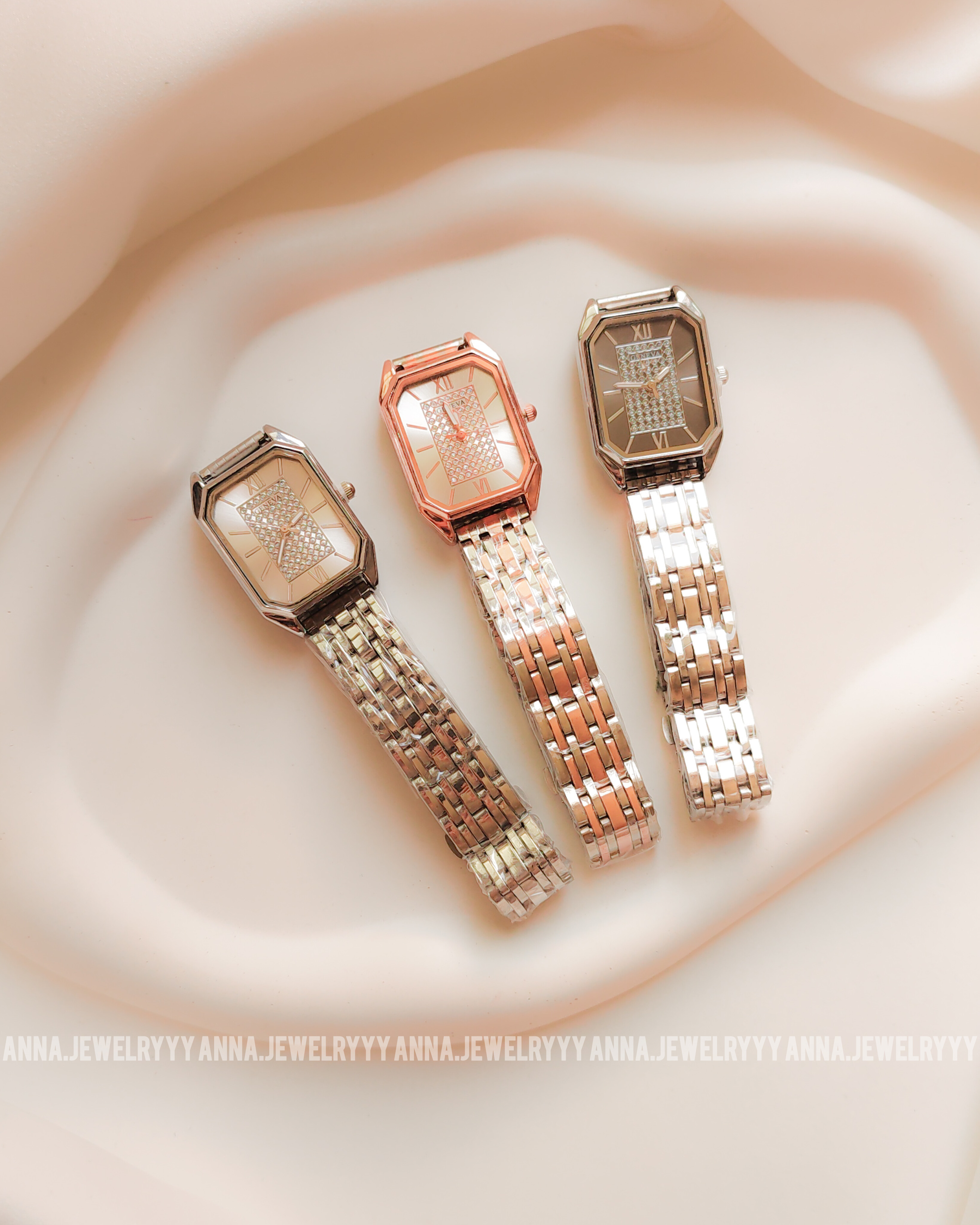 ساعت صفحه مستطیلی استیل جینوا