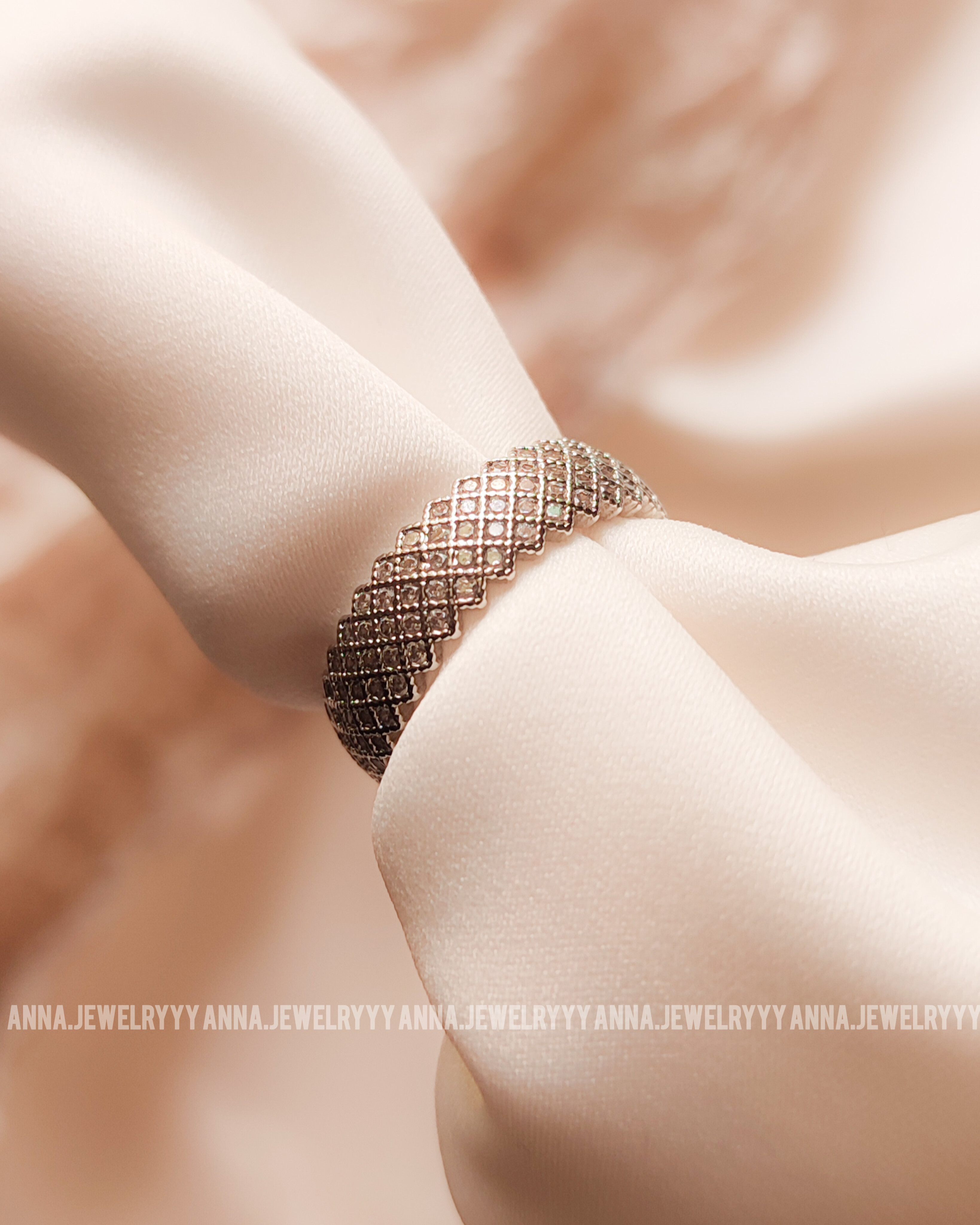 حلقه تمام نگین ظریف سیلور